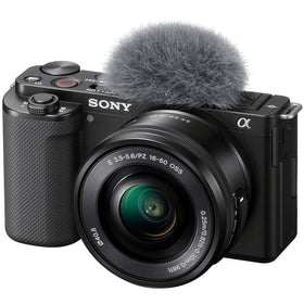 Sony ZV-E10L/B three-capsule mic captures clear audio with wind protection