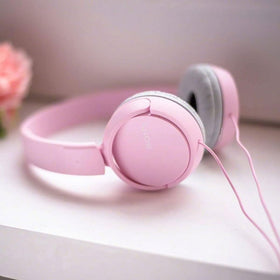 Sony ZX110 pink supra-aural ear cups for comfortable listening.
