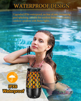 Soobuygoo IPX6 outdoor speaker for poolside listening and weather resistance.