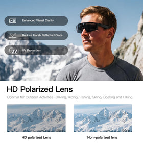 Sooluespo Sport AI Glasses polarized lenses reduce glare outdoors.