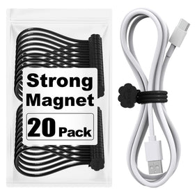 SOOOEC black magnetic cable ties with cloud design securing cables neatly