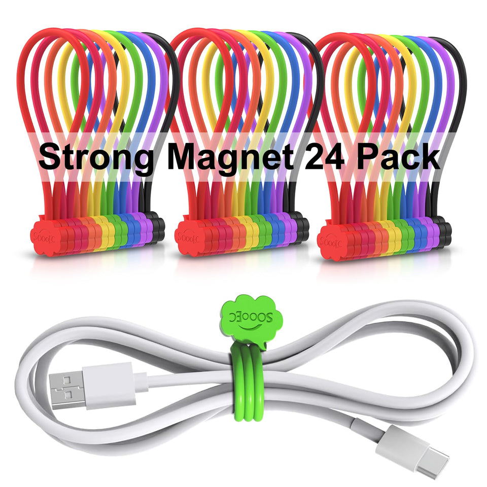 SOOOEC cloud-design magnetic cable ties secure cords and brighten workspace