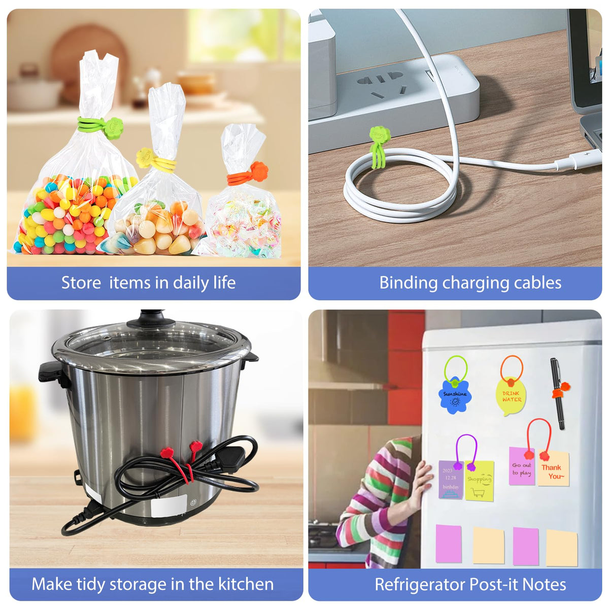 SOOOEC cloud-design magnetic ties extend to 13 inches for thicker cables
