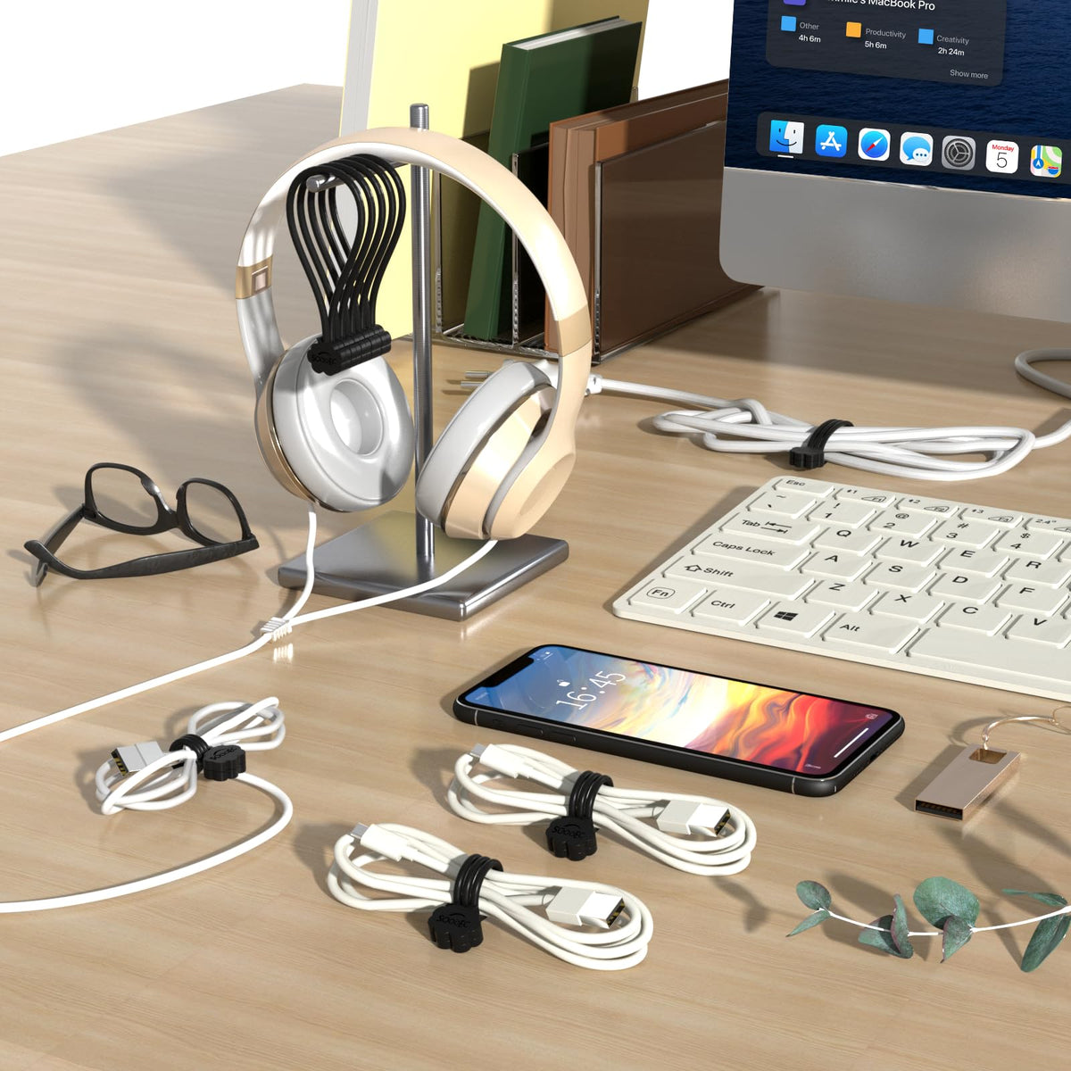 SOOOEC magnetic tie used for travel cable organization