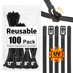SOOoEC zip ties 6-12 inch pack for versatile indoor/outdoor cable organization.