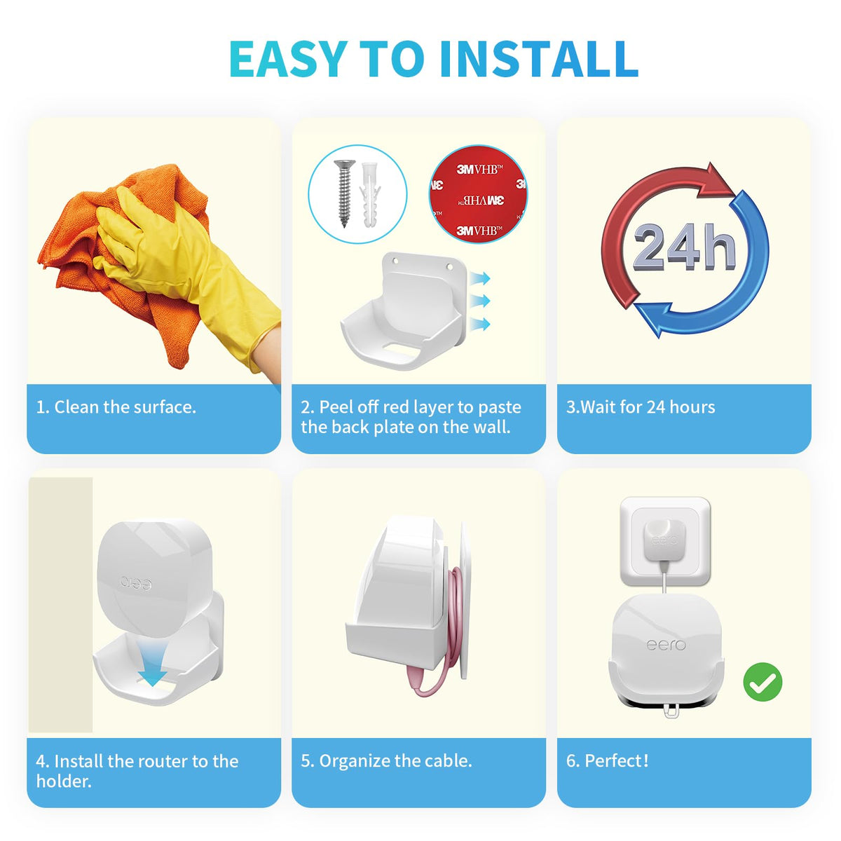 Sootozy eero 6 Extender organizer protects the extender while reducing clutter.