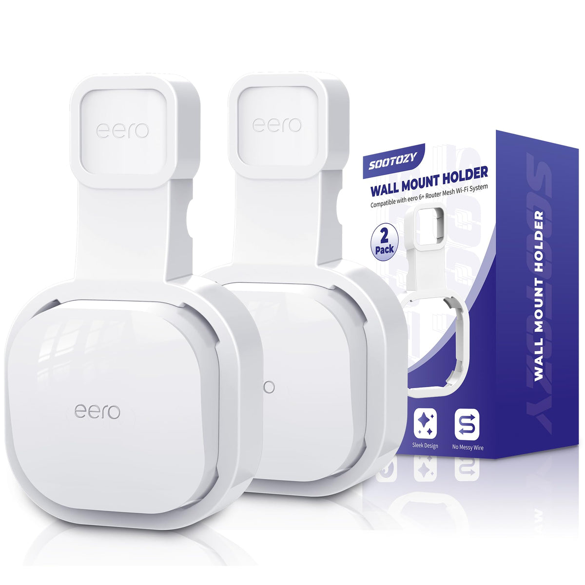 Sootozy eero 6 wall mount angled view for tidy, space-saving setup.