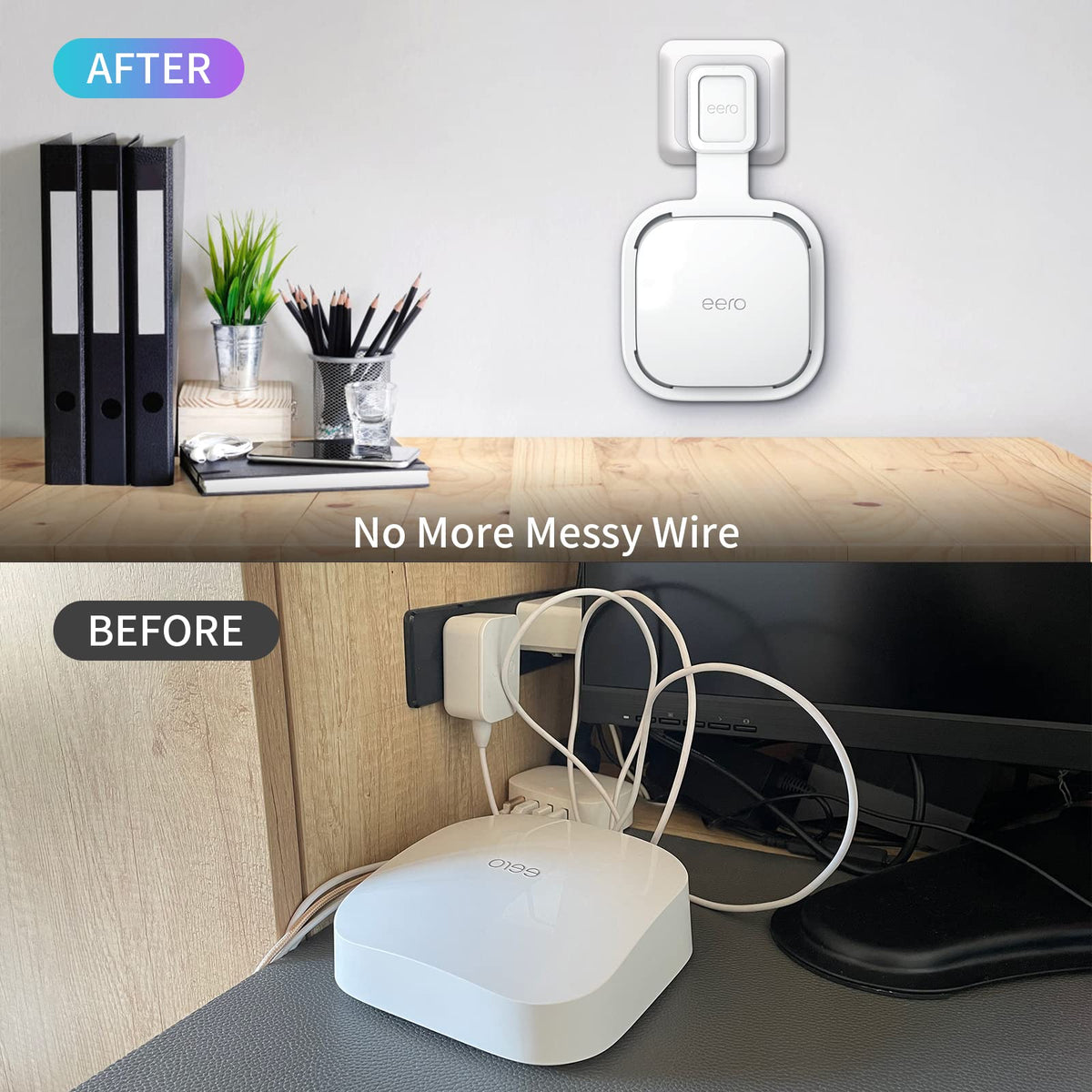Sootozy eero pro 6e mesh wall mount stand for a sleek, space-saving setup.