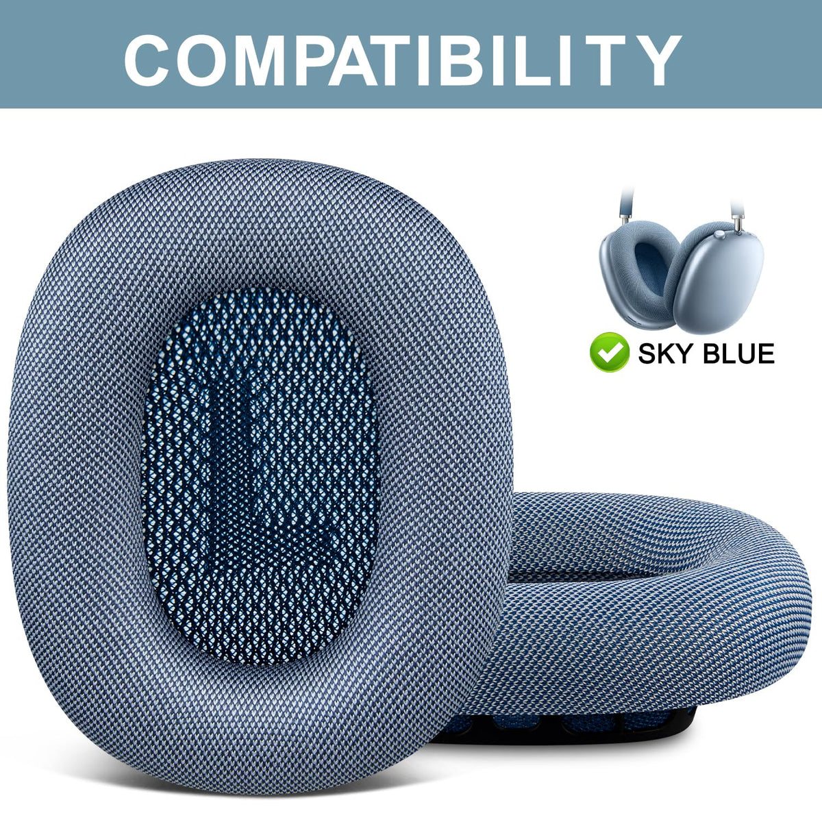 Mesh fabric detail on SOPROM ear pads improves breathability