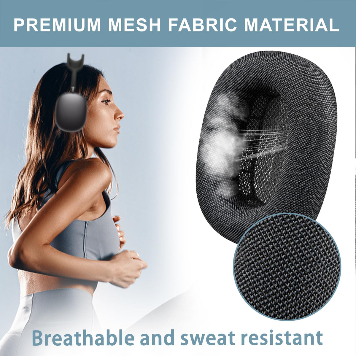 SOPROM compatible replacement cushions fit AirPods Max 1 and 2 smoothly.