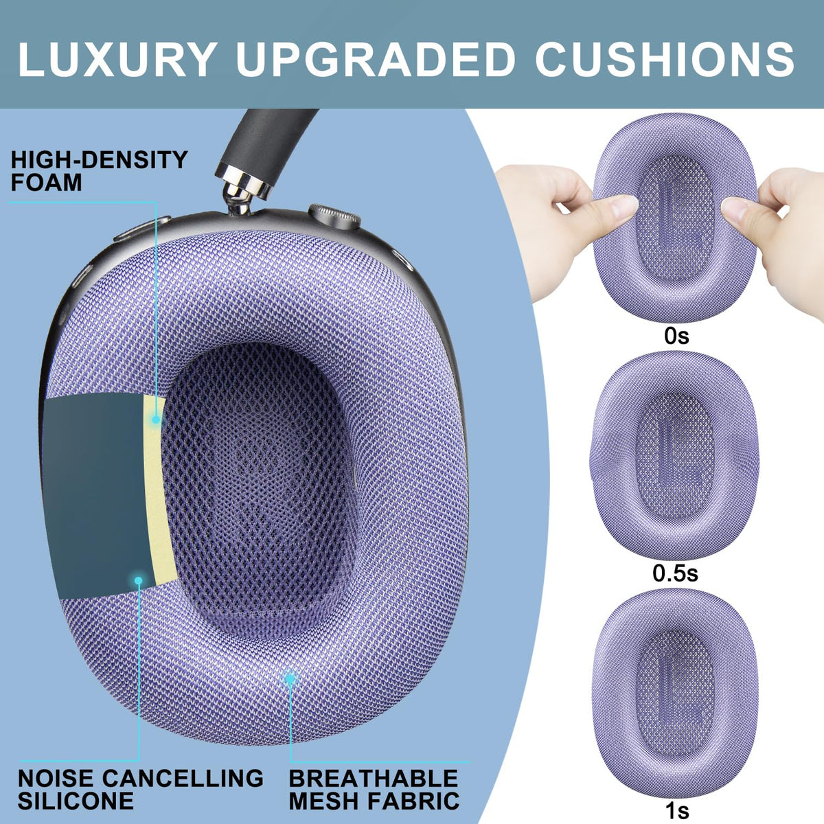 SOPROM installation guide image shows a quick under-30-second cushion swap.