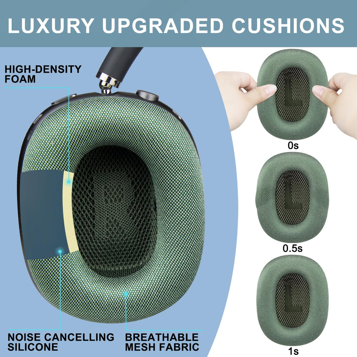 SOPROM easy installation cushions simplify quick swaps on AirPods Max