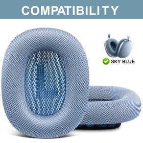 SOPROM mesh fabric detail on AirPods Max cushions for durable texture.