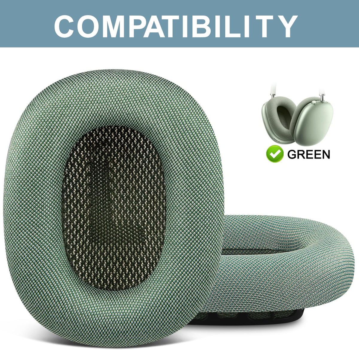 SOPROM best-fit ear pads ensuring seamless compatibility for AirPods Max 1 and 2