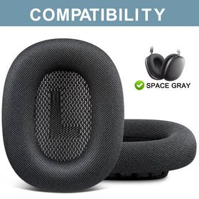 SOPROM AirPods Max ear pads side view showing secure magnet and snug fit.