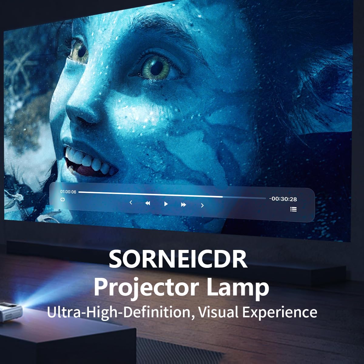 SORNEICDR lifestyle shot of projector in a meeting room showing improved presentation quality
