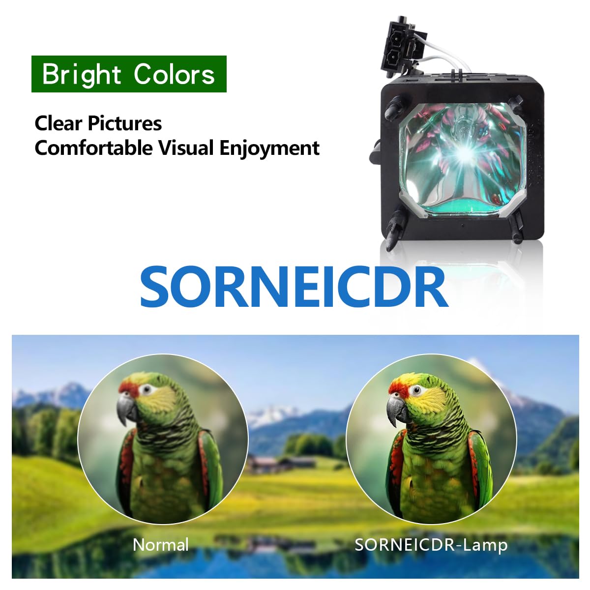 SORNEICDR XL-5200 bulb filament close-up highlighting bright A+ lamp wick performance