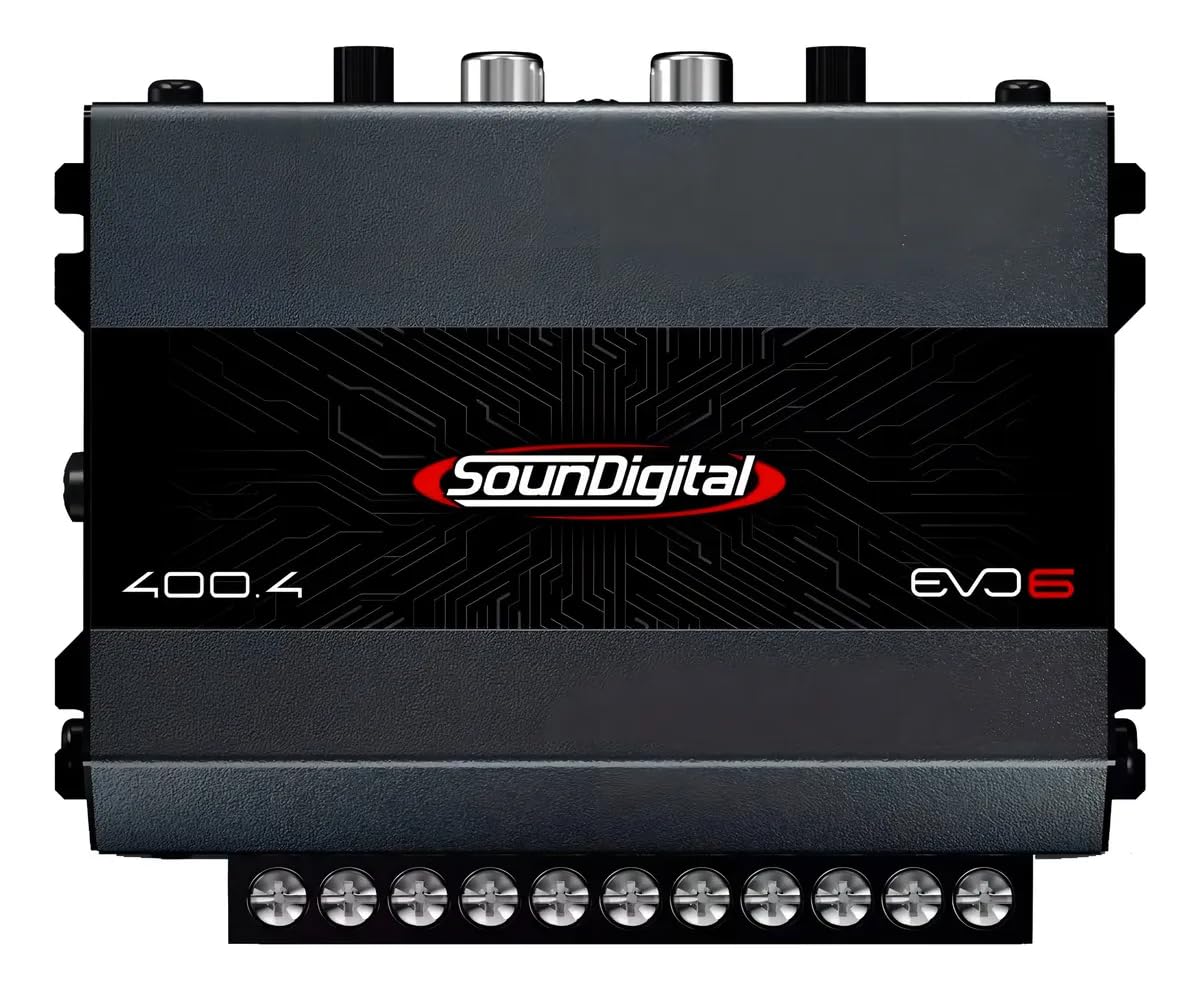 SounDigital 400W 4-channel amplifier compact form for hidden mounting.