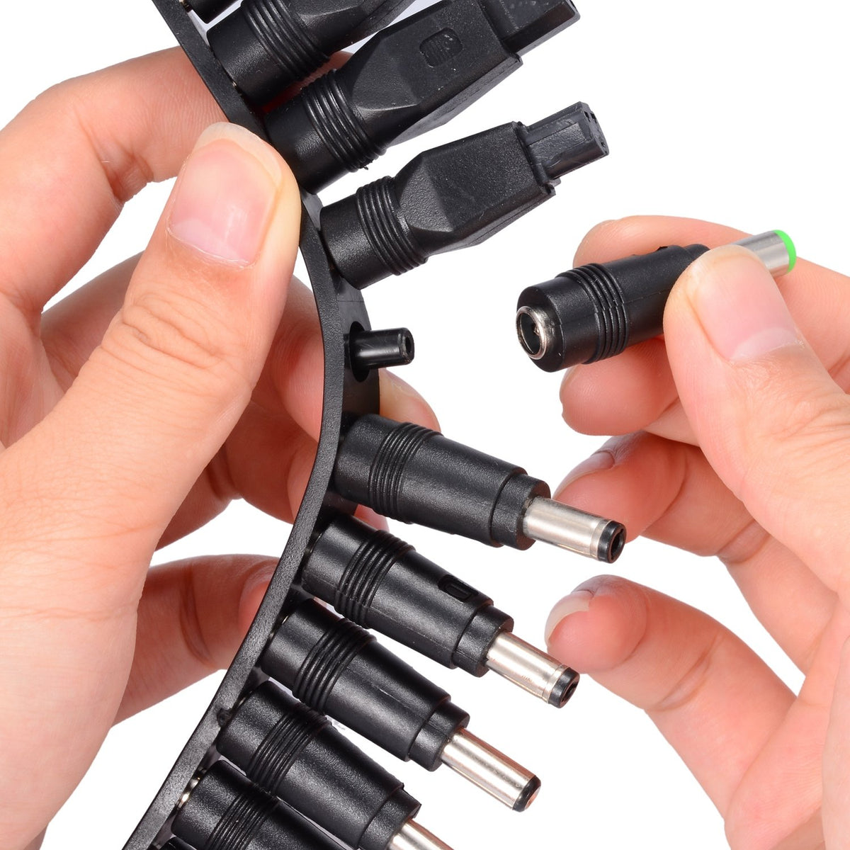 SoulBay DC plug tips collection displayed for versatile power connections.