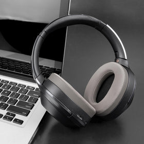 Added-thickness SOULWIT earpads on Sony WH-1000XM2 for cushioned fit