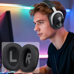 Before-and-after view of worn versus refreshed SOULWIT earpads.