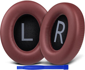 SOULWIT Bose 700 earpads close-up showing soft protein leather and stitched edges for comfort.