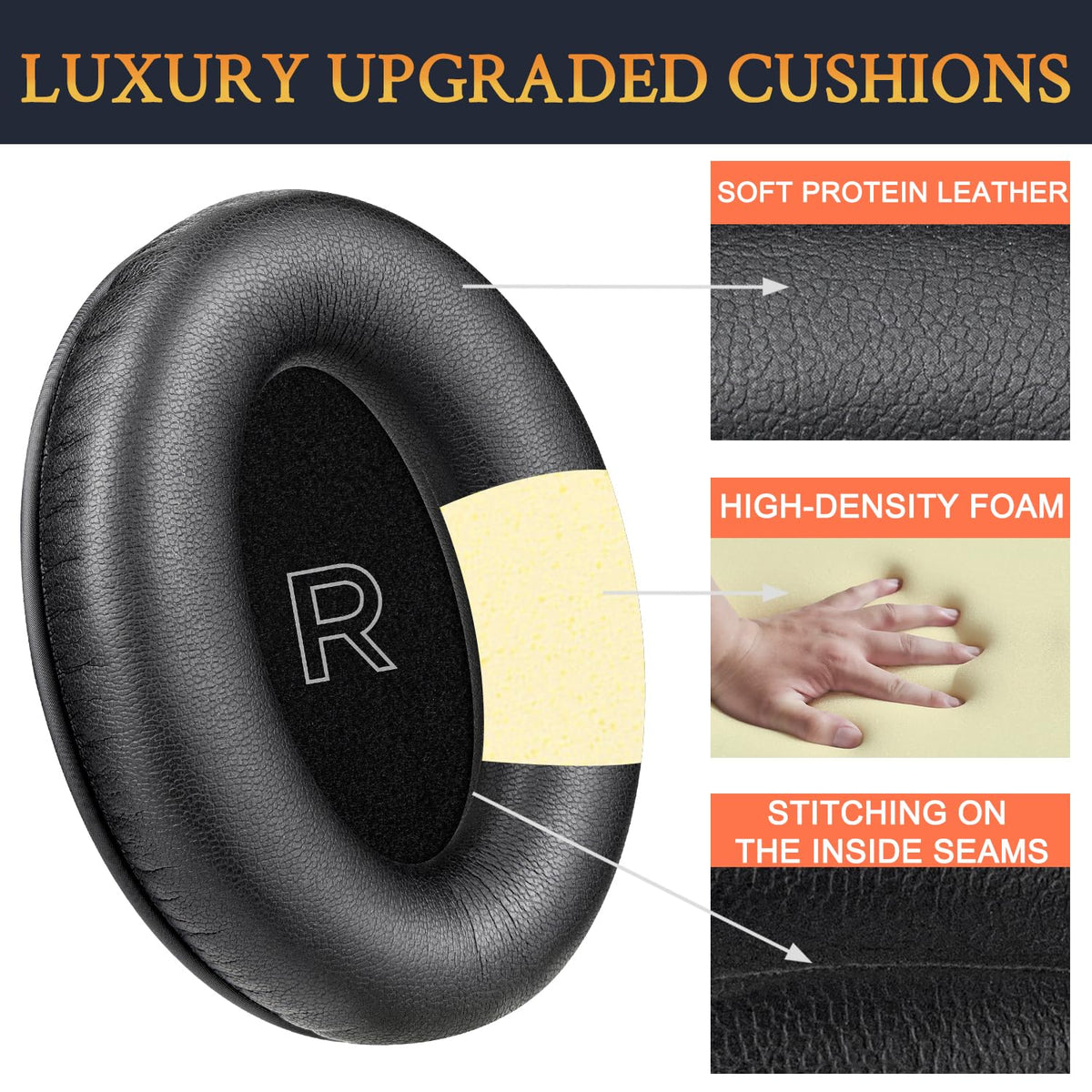 SOULWIT Bose A30 ear pads high-density foam close-up for comfort and isolation