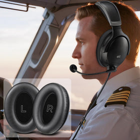 SOULWIT Bose A30 ear pads on headset for long-flight comfort