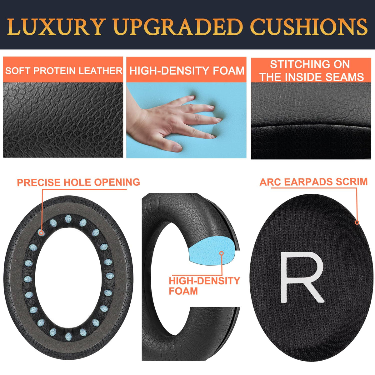 SOULWIT Bose QC45 earpads high-density-foam maintains shape