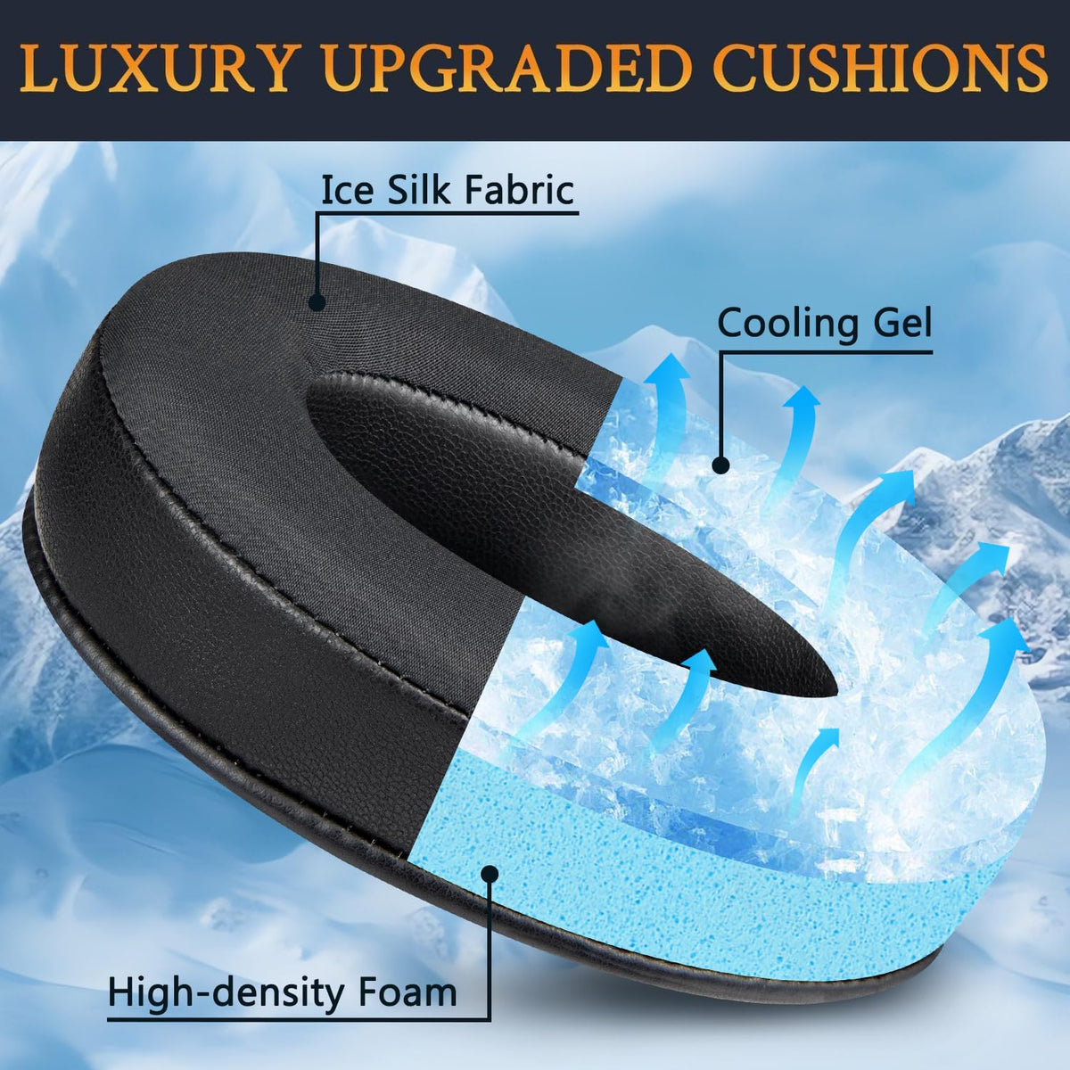 Breathable Ice Silk fabric keeps ears dry during long listening sessions.