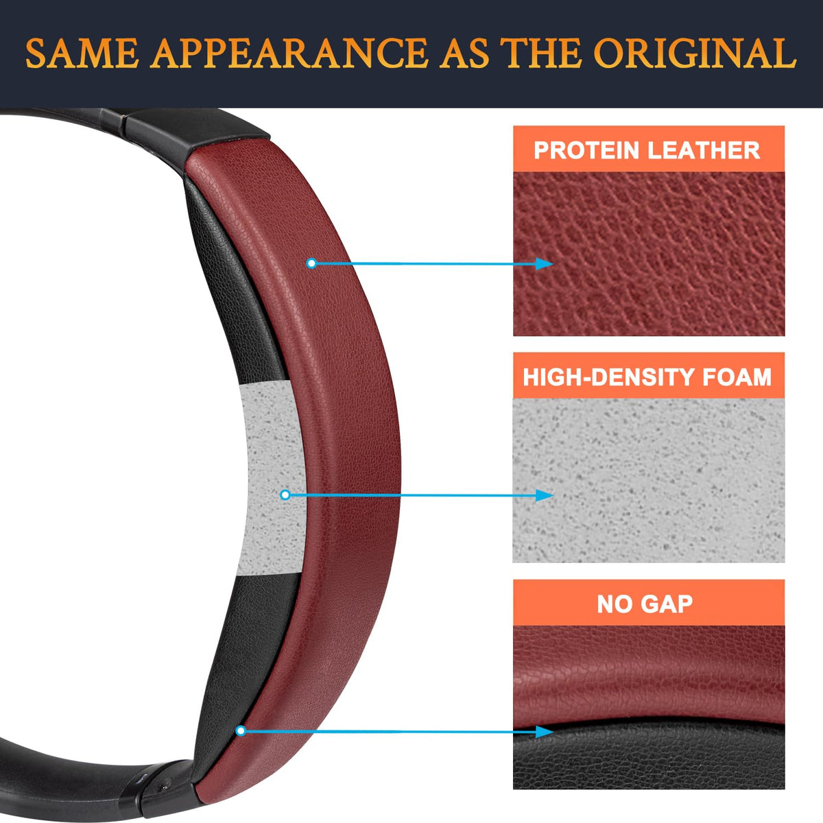 Detailed burgundy texture of the SOULWIT headband cover for a refined style.