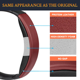 Detailed burgundy texture of the SOULWIT headband cover for a refined style.