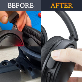SOULWIT side-by-side old plastic hinge and new metal replacement, improved strength shown