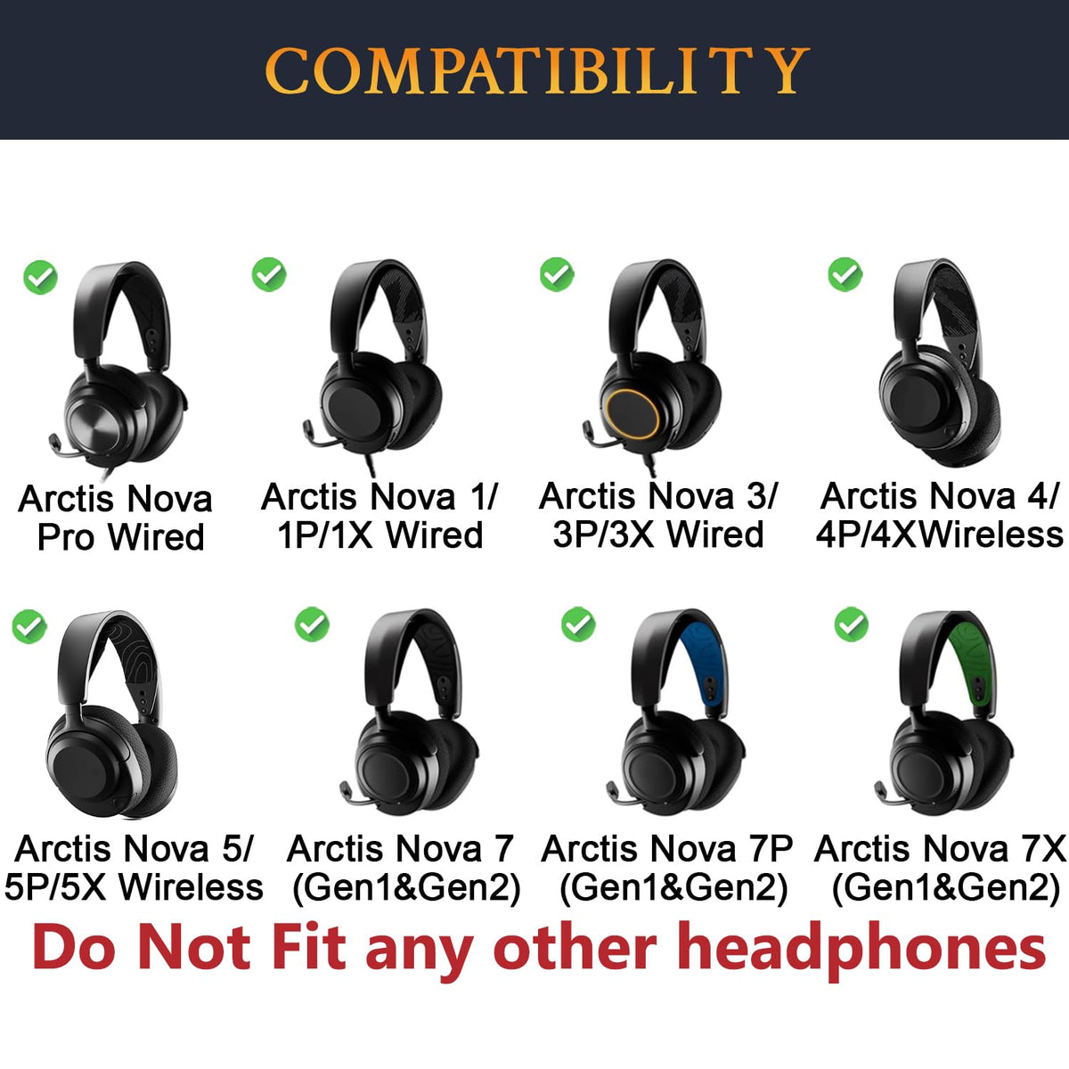 SOULWIT cooling-gel ear pads from Arctis Nova Pro front view enhance wear comfort