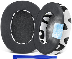 SOULWIT cooling-gel earpads close-up showing soft foam and gel layer for comfort.