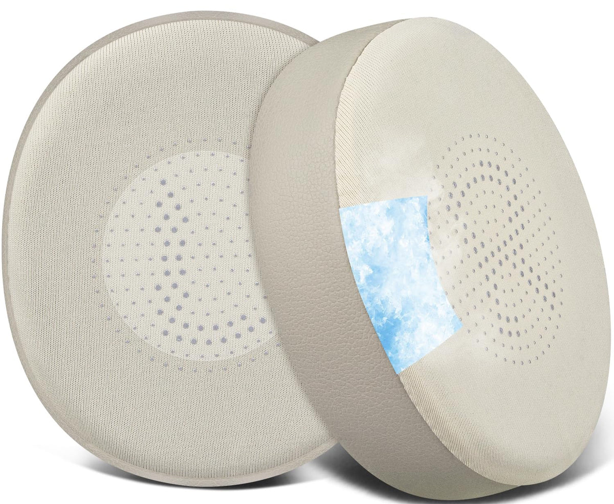 SOULWIT cooling gel ear pads for Evolve2 65, top view showing breathable ice silk fabric.