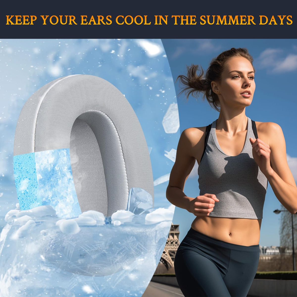 SOULWIT cooling gel earpads for MDR-RF895RK support longer listening with less warmth