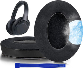 SOULWIT cooling-gel ear pads for Sony WH-1000XM3 front view showing cool, comfortable fit