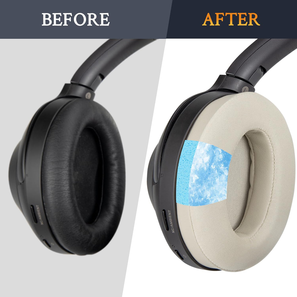 SOULWIT earpads foam core detail emphasizing high-density isolation and comfort