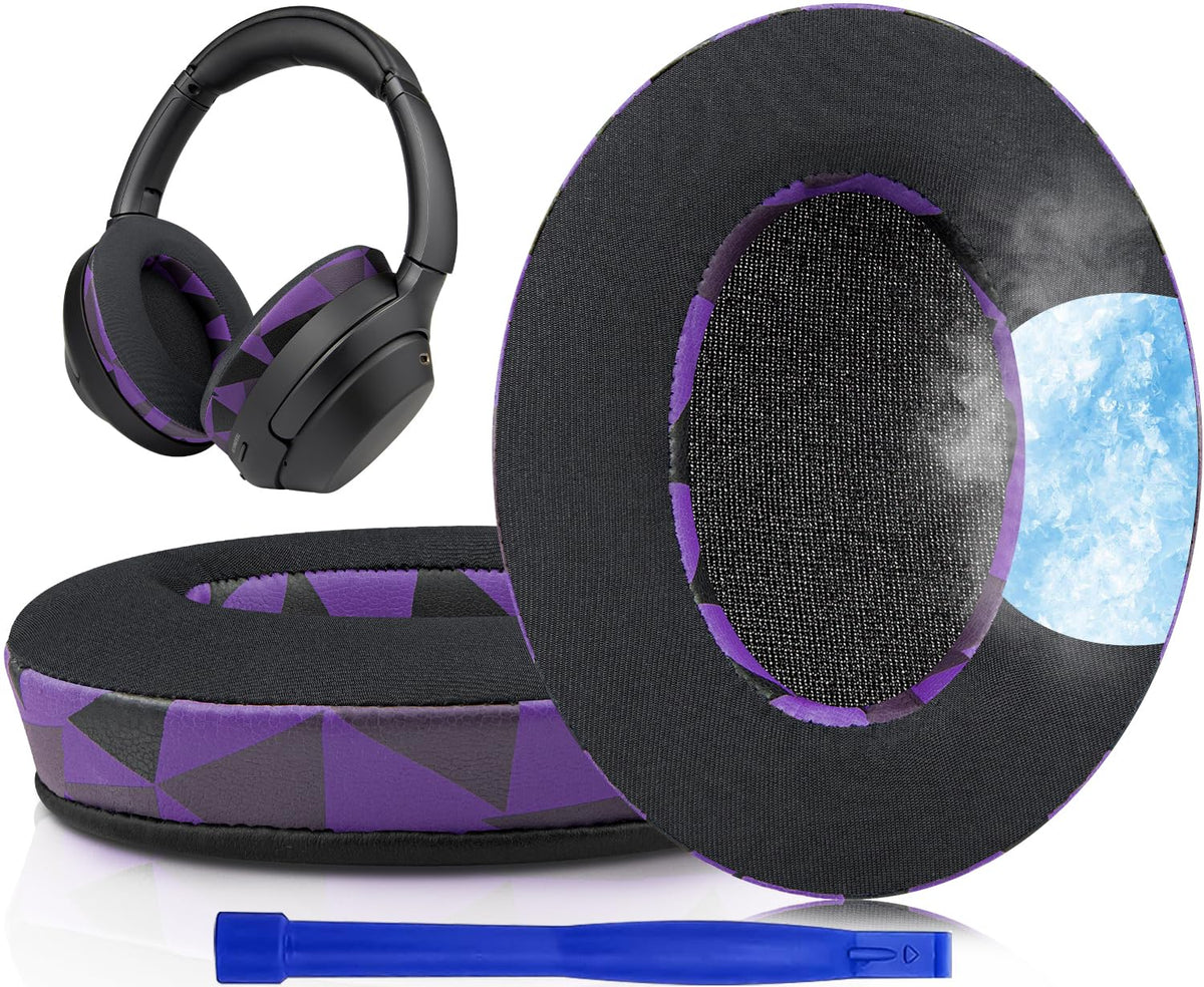 SOULWIT cooling-gel ear pads on WH-1000XM3 top view for cooler listening