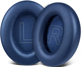 SOULWIT front view of blue replacement ear pads showing fit and finish benefits