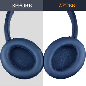 SOULWIT ear pads shown next to a hand to demonstrate size and scale benefit
