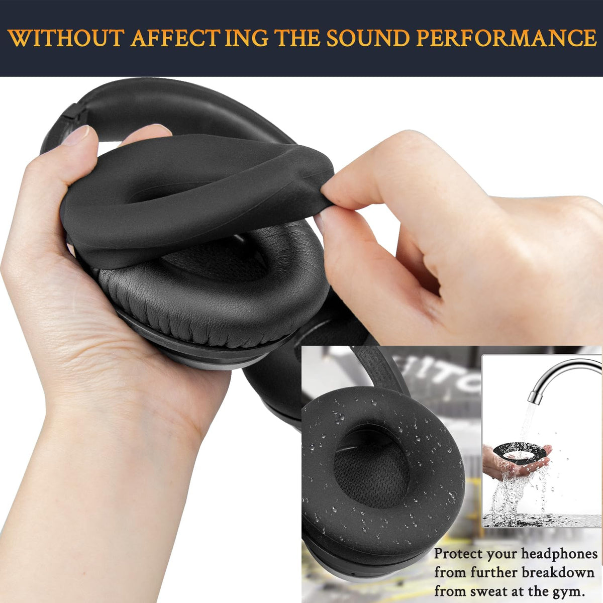 SOULWIT slim silicone protectors guard ear pads from sweat