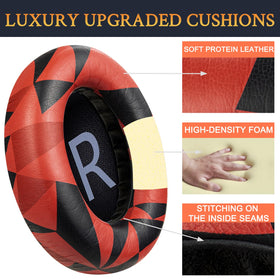 Red Storm color detail on replacement earpads for stylish upgrade