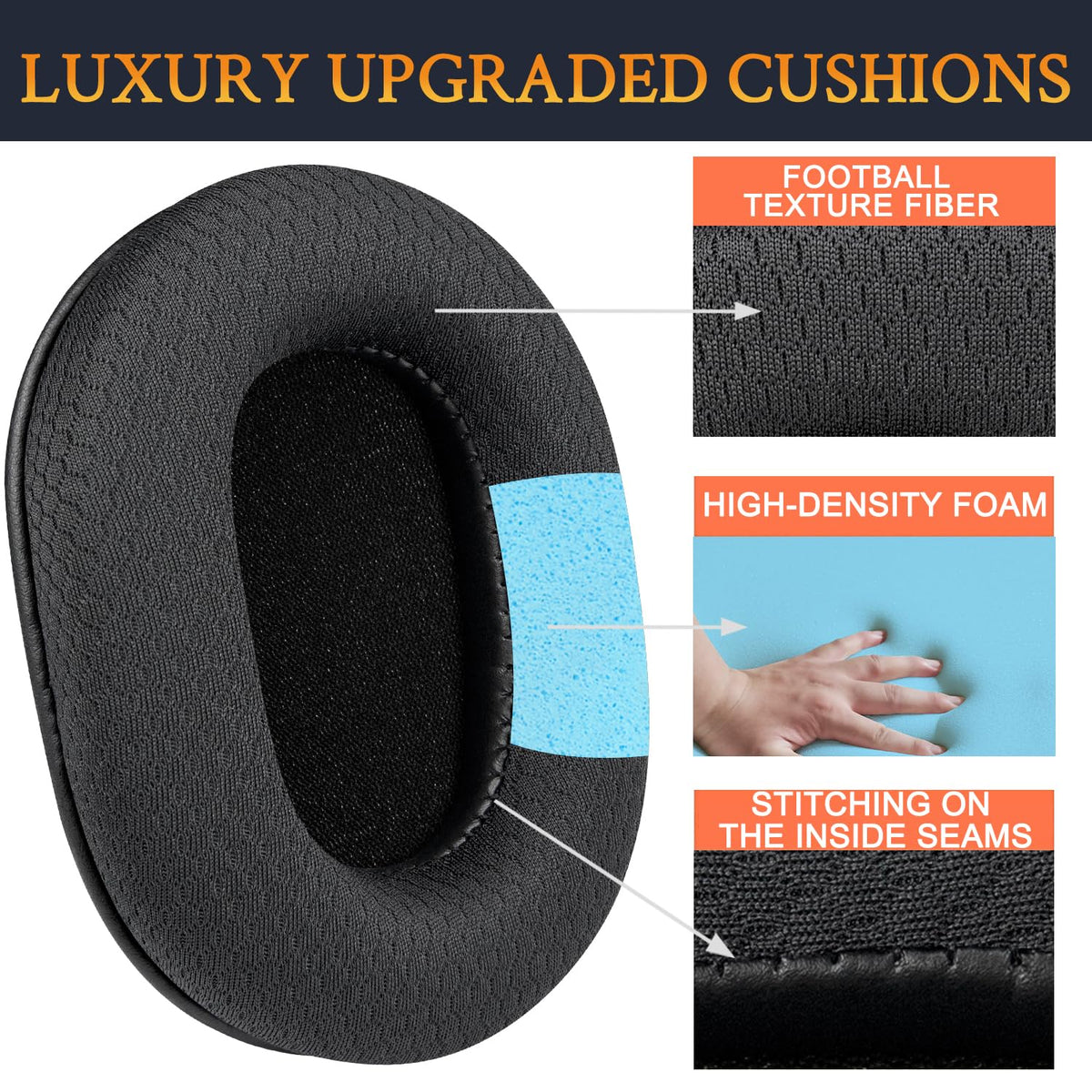 SOULWIT black ear pads for ATH-M50x offering refreshed appearance and comfort