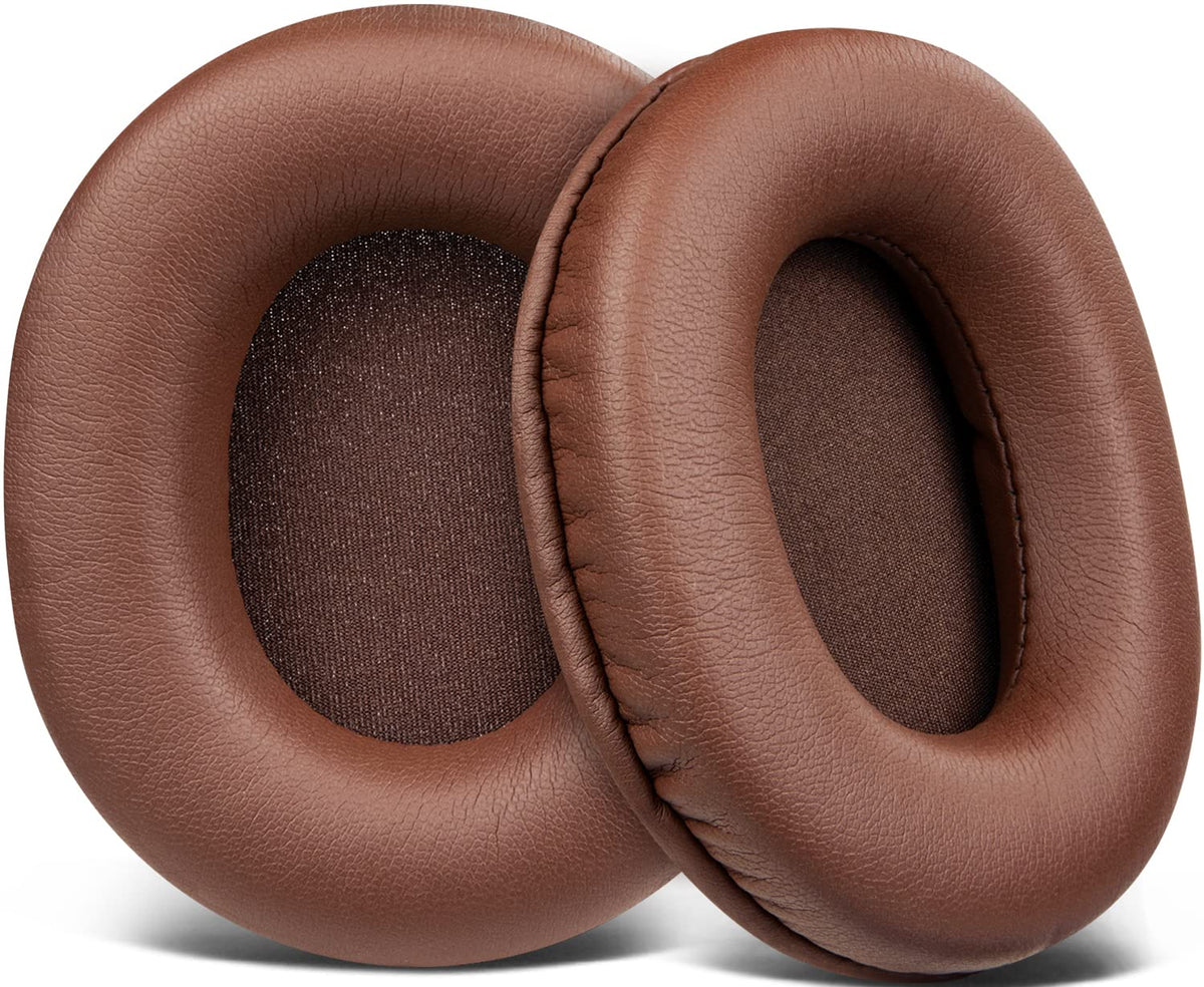 SOULWIT earpads for Audio-Technica M50X close-up with soft leather and coffee finish