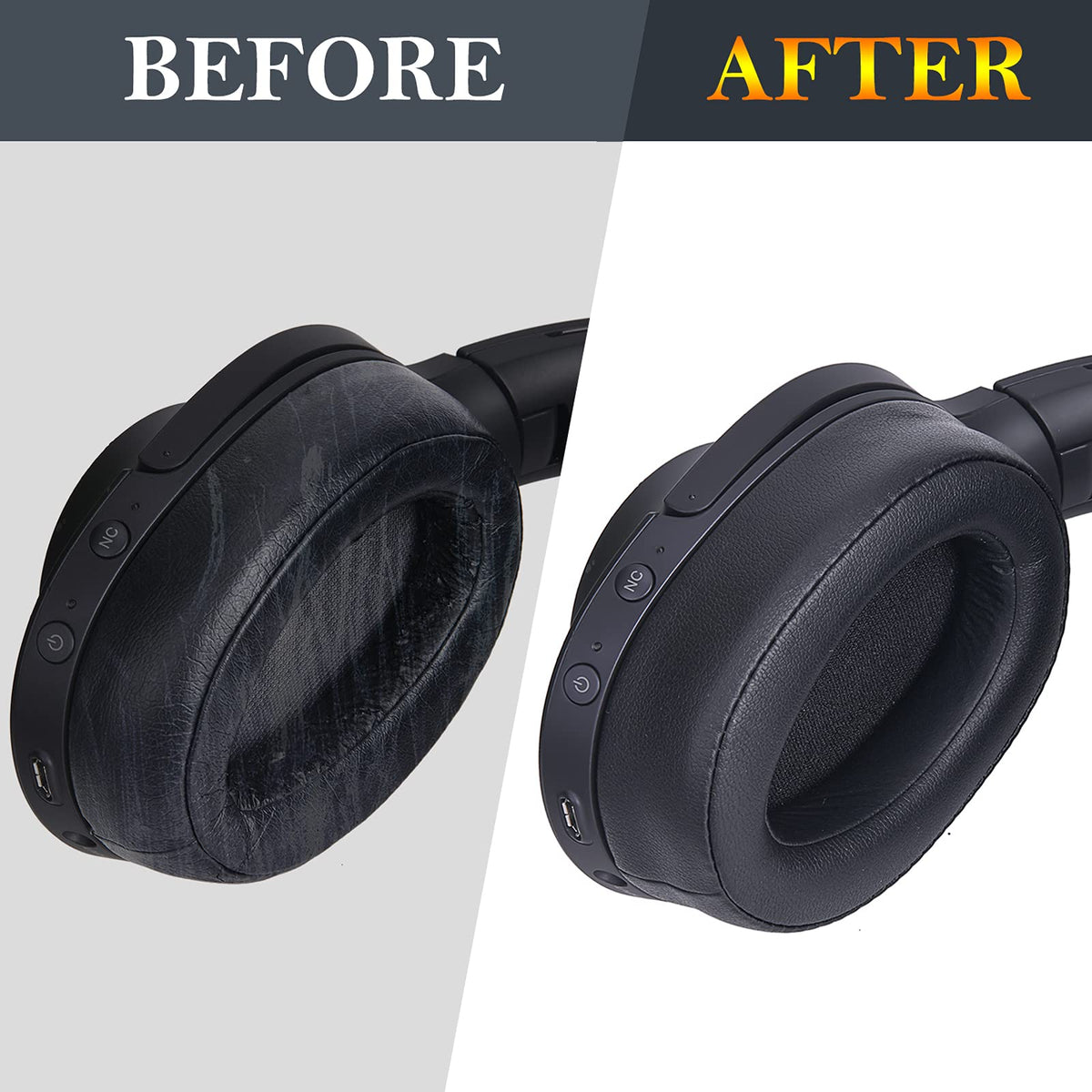 SOULWIT earpads-black-packaging features sleek black finish and ready-to-install design