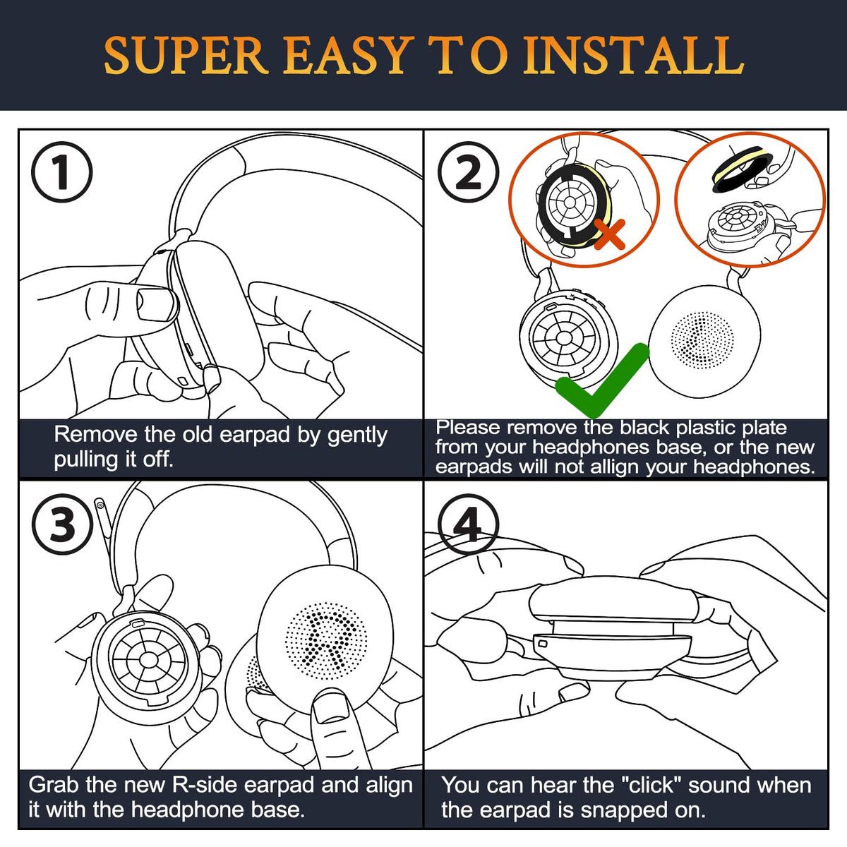 SOULWIT earpads restore a like-new appearance and comfort.