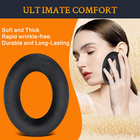 SOULWIT brand new look earpads mounted on compatible Sennheiser headphones.