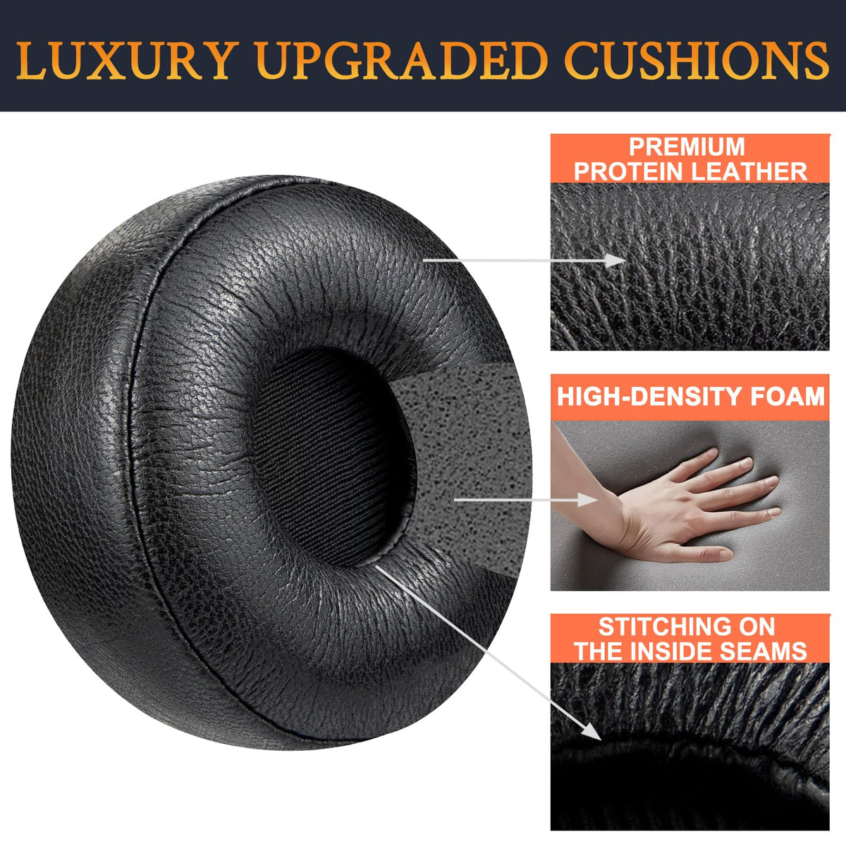 SOULWIT earpads compatibility mono-model closeup: fits Engage 55/65/75 securely.